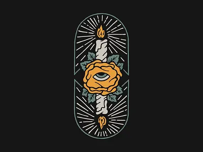 Burnin Both Ends badge design graphic icon illustration logo mark vector