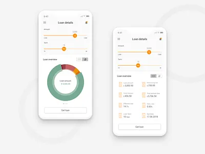 Loan details app application design diagram finance hover ios kredit loan mobile money sketch ui ux
