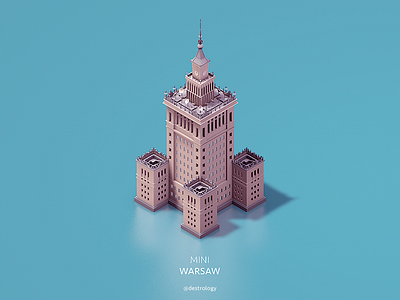 Mini Warsaw - Palace of Culture and Science 3d building c4d cinema4d city isometric mini model palace pkin poland warsaw