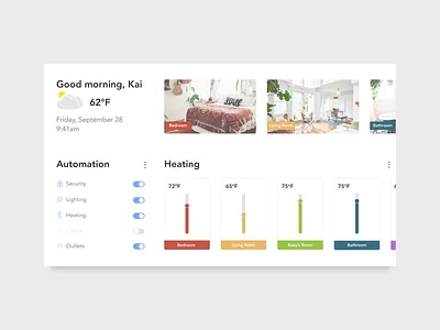 Daily UI 021 / Home Monitoring Dashboard app automated daily100 dailyui dailyui021 dailyui21 dashboard design home home monitoring minimal smart home ui user interface