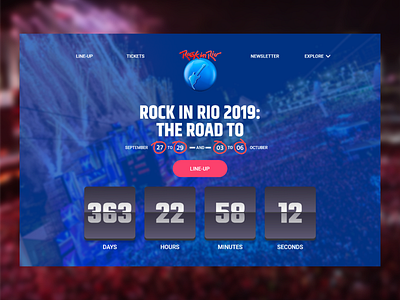 Daily UI #014 - Countdown Timer 014 countdown daily ui festival rock rock concert show ui web