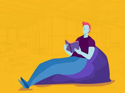 Reading 2d 2d art caracter cartoon cartoon illustration concept design desing flat illustration vector vector artwork