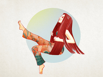 Happy 2d girl happy illustration illustrator longhair mood moods swing