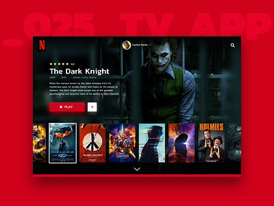 Daily UI #025 - Tv App app design dailyui dailyui025 design interface interface design netflix tv app ui