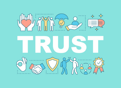 Trust text concept concept design icon text trust vector word