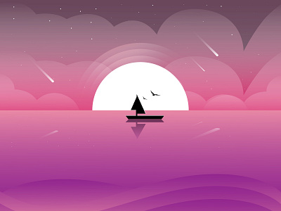 Landscape illustration creative design depth design flat flat design flat 3d illustration ui vector