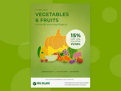 vegvillage pamphlet illustration pamphlet design