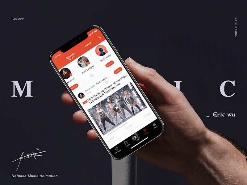 Netease Music Animation animation appdesign app，ui concept design principle sketch