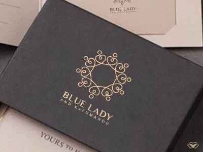 Blue Lady Logo business classy corporate design elegant feminine gold group heart heart logo icon lady logo logotype modern organization organization logo spa