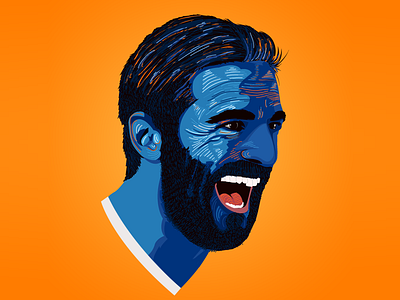 Joffery advertising branding design digital drawing flat football goa illustration line art player potrait vector wacom