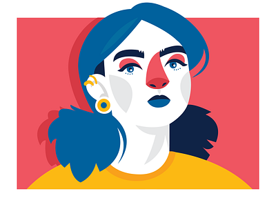 La Strada: Ela blue character character concept design face femenine flat girl girlpower illustration illustrator poland poznan red strong vector yellow