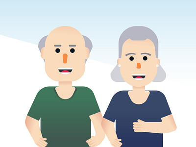 Grandma and grandpa illustration charachter design digitool granada grandpa illustration illustrator old couple