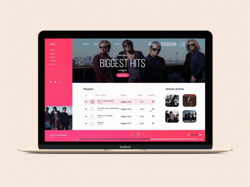 Music Player Desktop App Prototype adobe xd application design behance creative design mockup music player music player ui prototype prototyping ui ui animation ui designer ui ux ui ux design xddailychallenge