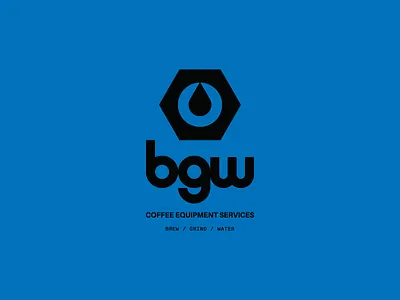 BGW brand branding coffee equipment icon identity industrial logo mark typography water