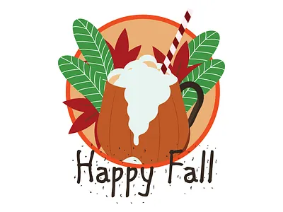 Pumpkin Spice & Everything Nice 2d art 2d flat art cup cake drink fall flat foam food hot chocolate latte leaves maple milk mug orange plants pumpkin pumpkin spice season straw