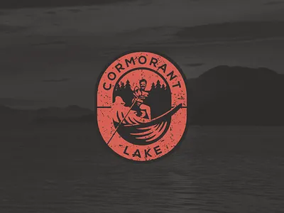 Cormorant Lake Logo Crest badge cottage emblem lake outdoors patch surf surfing waterski waterskiing