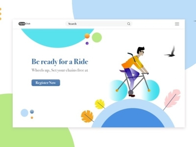 Cycle Club Landing Page branding design dribbble flat icon illustration login logo typography ui ux vector web website