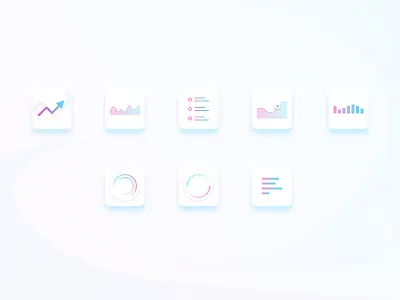 Charting Icons blue chart icons charting minimal minimal white icons trading violet white icons