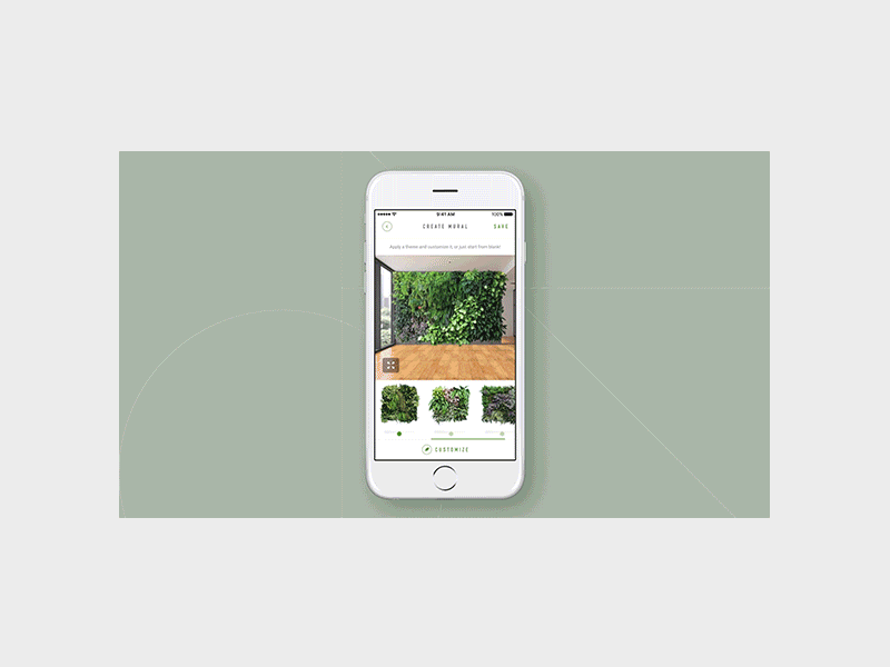 Green wall app animation app interactive ui ux web