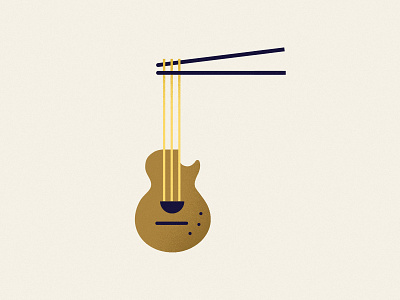 Japan Rock food guitar illustration japan minimalist noodles rock