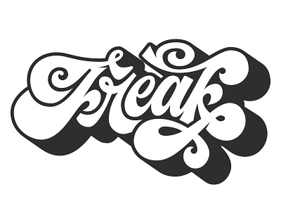 Freak! art nouveau freak lettering letters old shadow style throwup typography