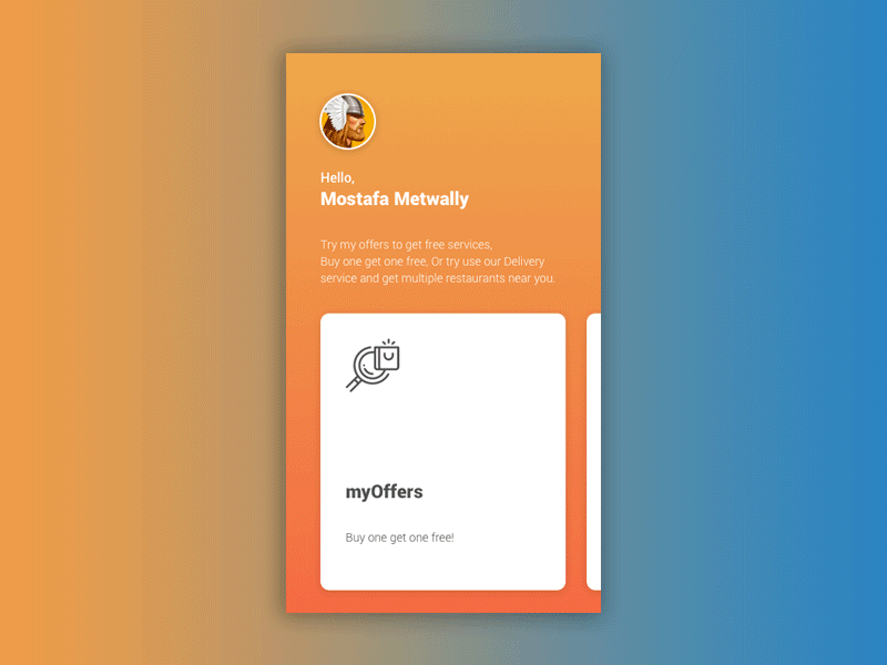 myOffers App and myOffers Delivery App animation app delivery app principleapp restaurant app ui ui animation ux