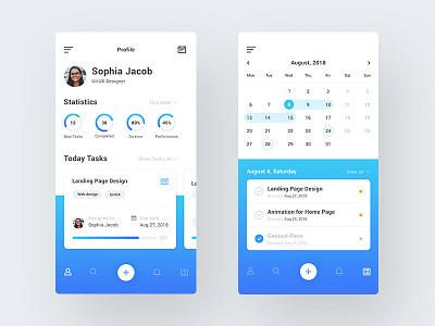 Project Management App Design UI UX app design flat graphic design ui ux web