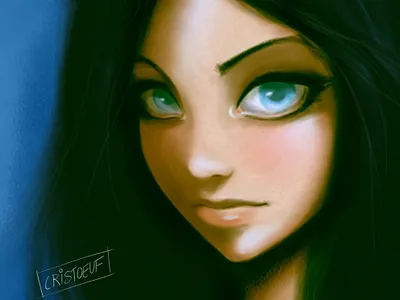 Portrait Girl Painting art cristoeuf drawing face girl illustration painting portrait