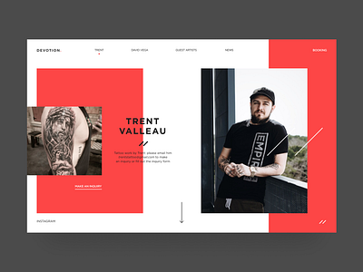 Devotion Tattoo (2). clean creative design figma flat minimal photoshop typography ui uidesign uidesigner ux uxuidesign web webdesign website