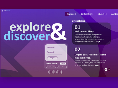 AlbAttract ui design ux design web design