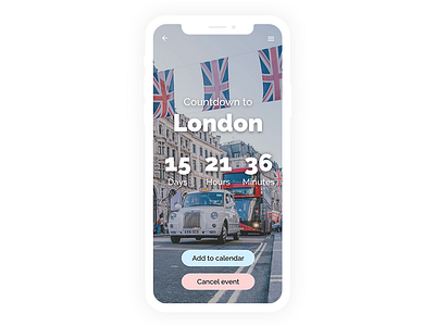 Daily UI Challenge 014 - Countdown Timer app countdown daily 100 challenge dailyui dailyui014 iphonex london mockup timer ui ux ux design