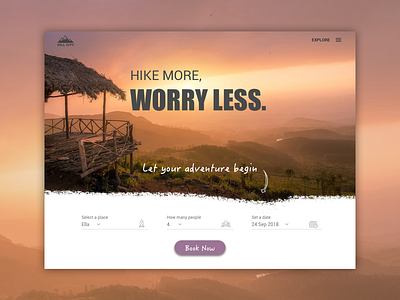 Travel & adventure web design photoshop sketch