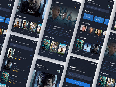 movie watch browse design film illustration ui ux video