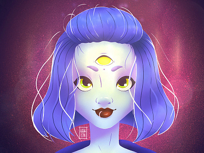 Space beauty. Character Design. iPad Pro + Procreate art cartoon cartoon character cg character character design concept cute design fantasy girl illustration ios ipad pro modern portrait procreate