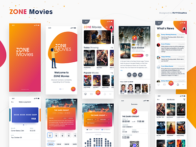NEW - ZONE Movies - Light mode - iOS UI KIT android bitcoin chart chat creative dark theme dribbble invite film free download hiring me invite message messenger movies music uiux vietnam