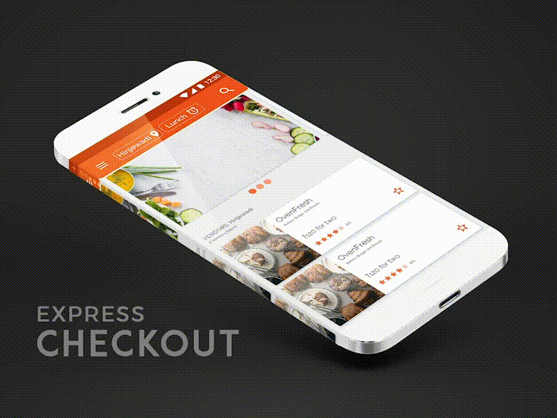 Express Checkout app design illustration skech ui ux