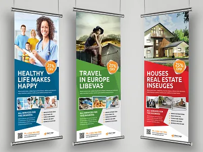 Roll up Banner Signage banner banner ad billboard branding brochure corporate education flyer mockup holiday travel medical health mockup multipurpose postcard rack card real estate roll over roll up banner signage travel tour vector