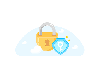 Safety Lock blue clean cloud colorful illustration lock safe