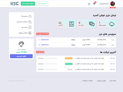 Ksc Dashboard control panel dashboard dashboard template iran ksc panel ui ux xd