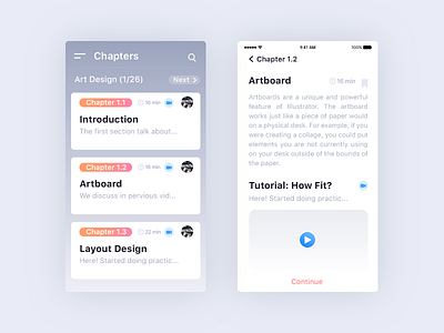 Chapters App - UI Design account admin animation app brand dashboard design flat illustration illustrator ios iphone logo photoshop sketch typography ui ux vector web