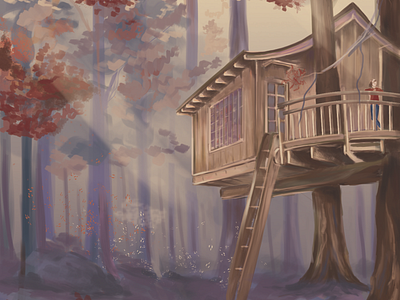 Fall is here digital painting illustration photoshop