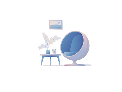 Chill chair chair chill glass gradient illustration picture room