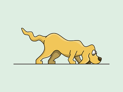 Sniffing Dog cartoon dog hunting illustation sniffing