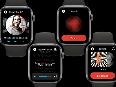 Apple Watch S4 Design For Netease Music app app，ui concept design icon iwatch sketch