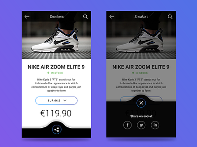 Daily UI #010 Social Share appdesign dailyui 010 eshop shoes socialshare ui ui design uidesign ux uxdesign webdesign