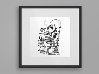 Boss caricature character design doodle flat illustration mascott visual