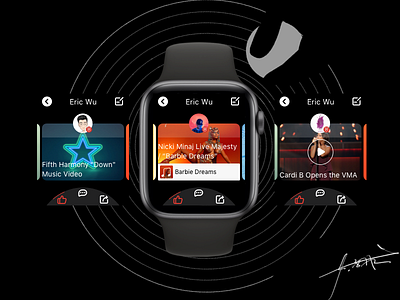 Apple Watch S4 Design For Netease Music animation app appdesign app，ui concept iwatch sketch