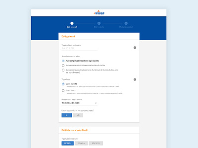 Genialloyd Desktop Form color design form funnel insurance material design ux ux ui