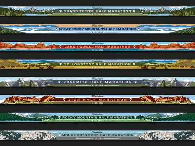 Medal Ribbons marathon national parks ribbons scenery