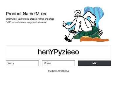 Name Mixing with JavaScript design icon illustration interface javascript line ui ux web